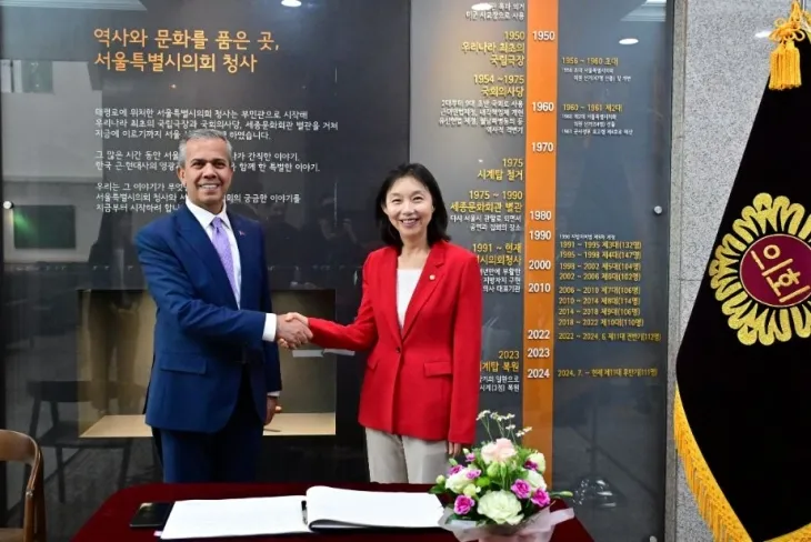 뮤르셀 일디즈카야 앙카라 폴라틀리시 시장과 최호정 의장