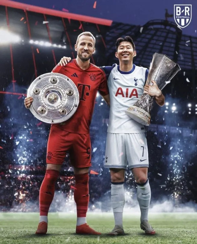 영혼의 단짝 해리 케인(바이에른 뮌헨)과 손흥민(토트넘)이 각각 분데스리가, 유로파리그(UEL) 우승컵을 들고 있다. 블리처 리포트 소셜미디어 캡처