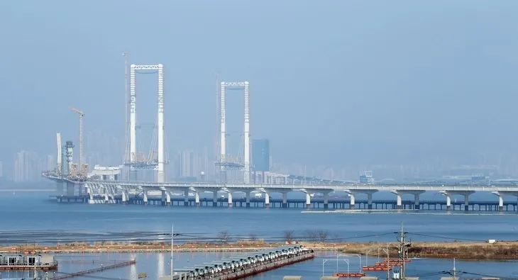 인천 제3연륙교 공사 현장. 인천경제청 제공