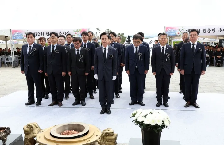 제70회 현충일을 맞아 6일 충남보훈공원에서 추념식이 열리고 있다. 도 제공