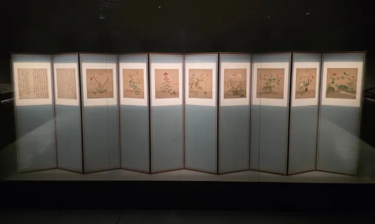 9일 대구 수성구 대구간송미술관에서 진행된 첫 기획전인 ‘화조미감’ 전시실에 신사임당의 초충도 병풍이 전시돼 있다.  2025. 06. 09. 대구 민경석 기자