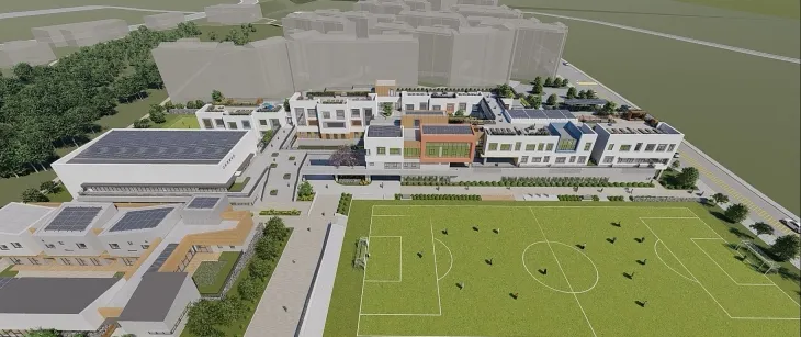 제주도 최초 도심형 초중 통합운영학교 아라월평초중학교 조감도. 제주도교육청 제공