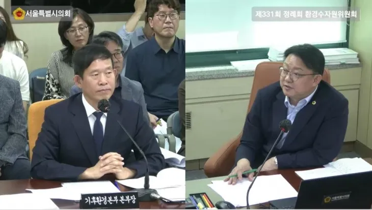 지난 17일 열린 제331회 정례회 기후환경본부와의 질의에서 발언중인 김춘곤 의원