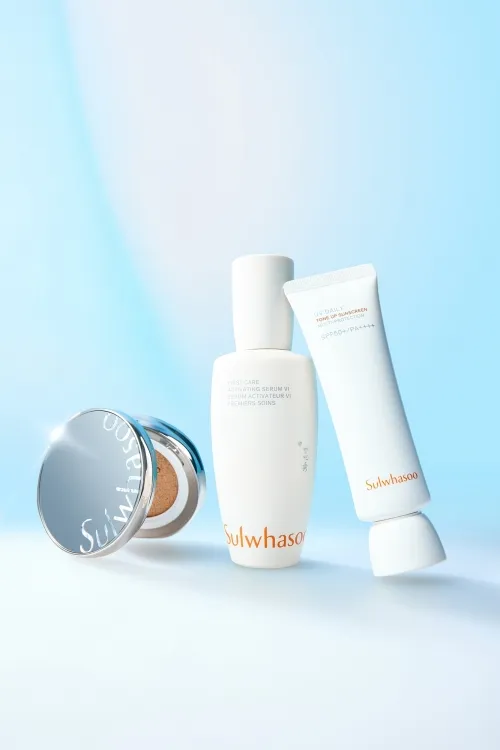 왼쪽부터 ‘퍼펙팅 쿠션’, ‘윤조에센스’, ‘상백 톤업 선크림’. 아모레퍼시픽 제공