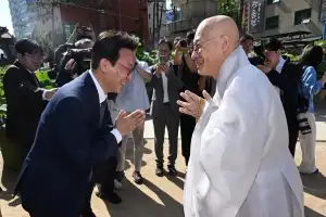 김민석 총리, 조계종 총무원장 진우 스님 예방