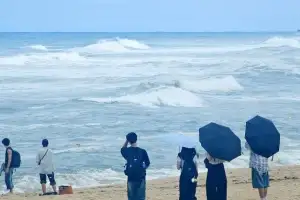 [포토] 성난 파도 몰아치는 강문해변