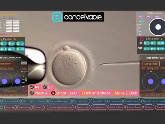의료 전문가가 라이브 스트리밍을 통해 원격으로 시험관(IVF) 시술을 진행하고 있다. 컨시버블 라이프 사이언스(Conceivable Life Sciences) 제공