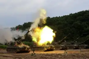 [포토] 육군 3기갑여단, 화천서 포탄 사격훈련