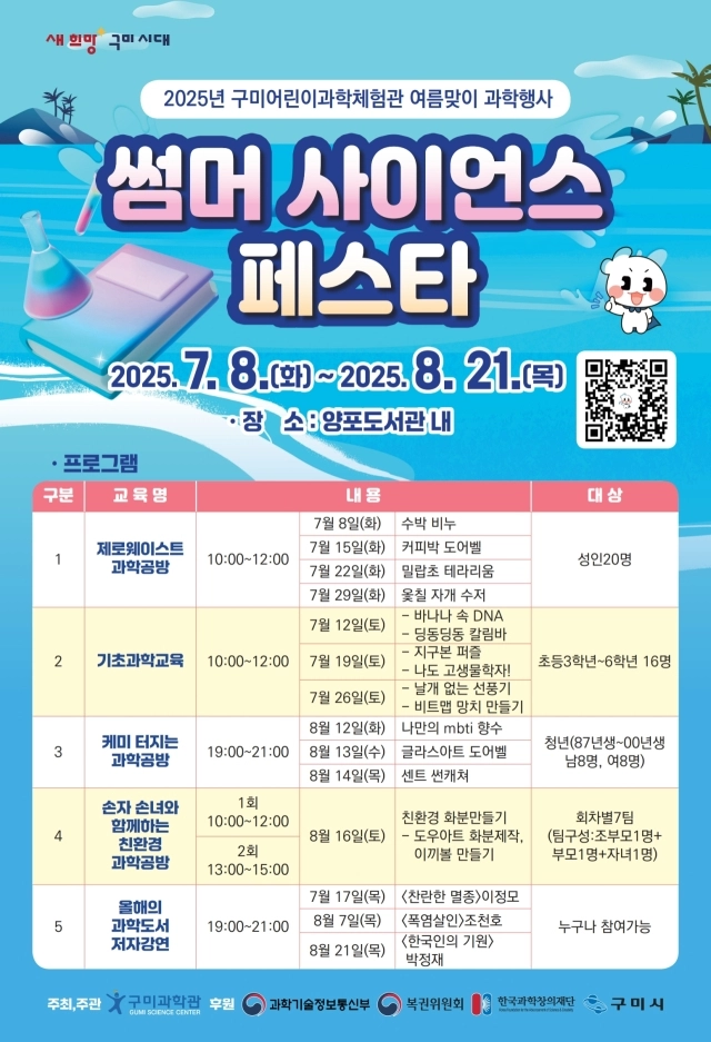 구미시 ‘썸머 사이언스 페스타’ 포스터. 구미시 제공