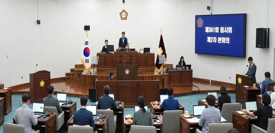 7월 25일 하남시의회 제341회 임시회 제2차 본회의. 하남시의회 제공
