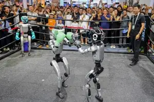 中 ‘AI 대회’ 로봇 복서들의 강철 펀치