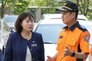 박성연 서울시의원, 광장동 아파트 민관 합동 소방훈련 참석
