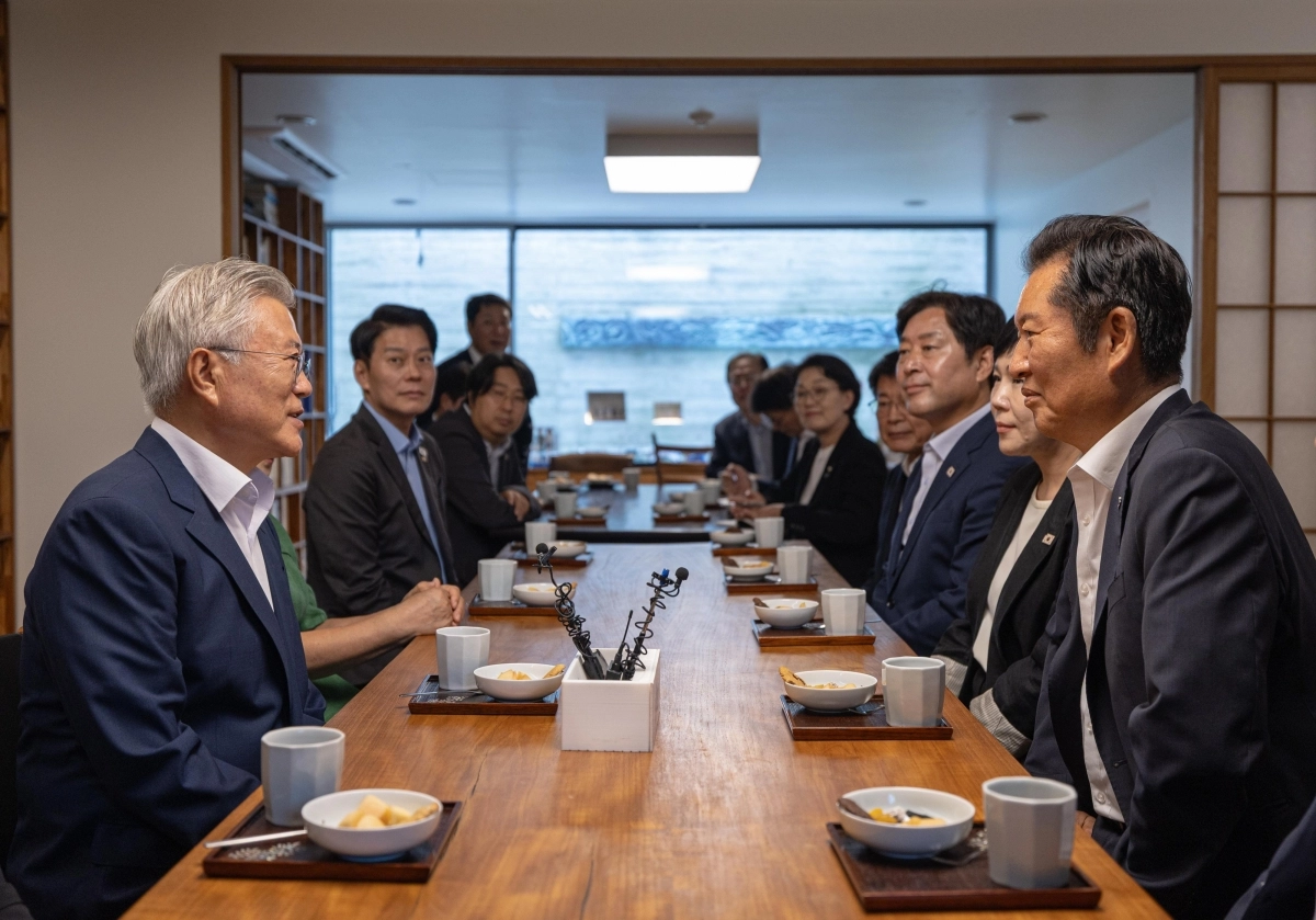 정청래, 文 전 대통령 예방