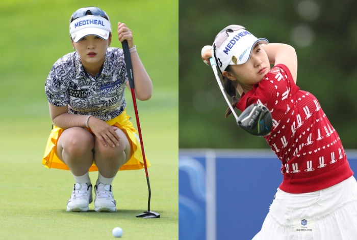 이예원(왼쪽)과 박현경(오른쪽). KLPGA 제공