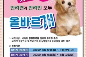 구로구, 반려견 행동교정·사회화 교육 신청하세요