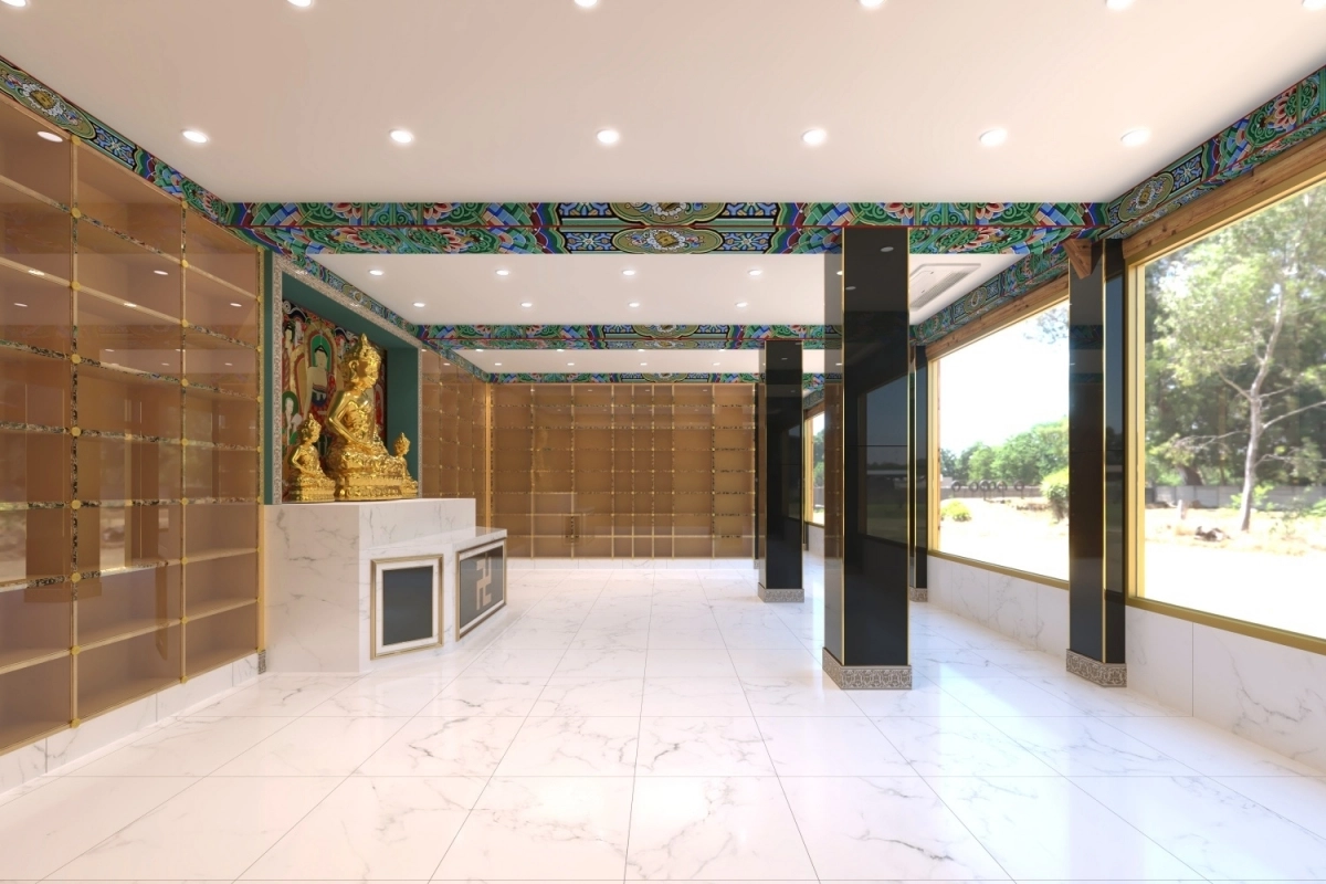 한국불교태고종 혜원정사 법당 내부에 마련된 봉안당의 모습. 전통과 현대적 추모문화가 어우러진 공간으로 꾸며졌다.