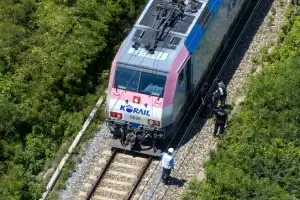 [포토] 선로 작업자 사망사고…무궁화호 열차 조사