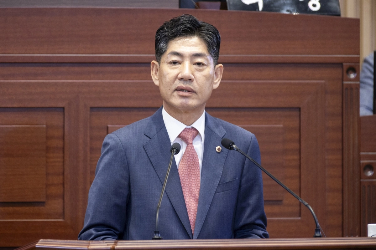 25일 제357회 임시회 제1차 본회의에서 발언중인 차주식 의원. 경북도의회 제공