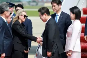 [포토] 이재명 대통령 부부 워싱턴 도착