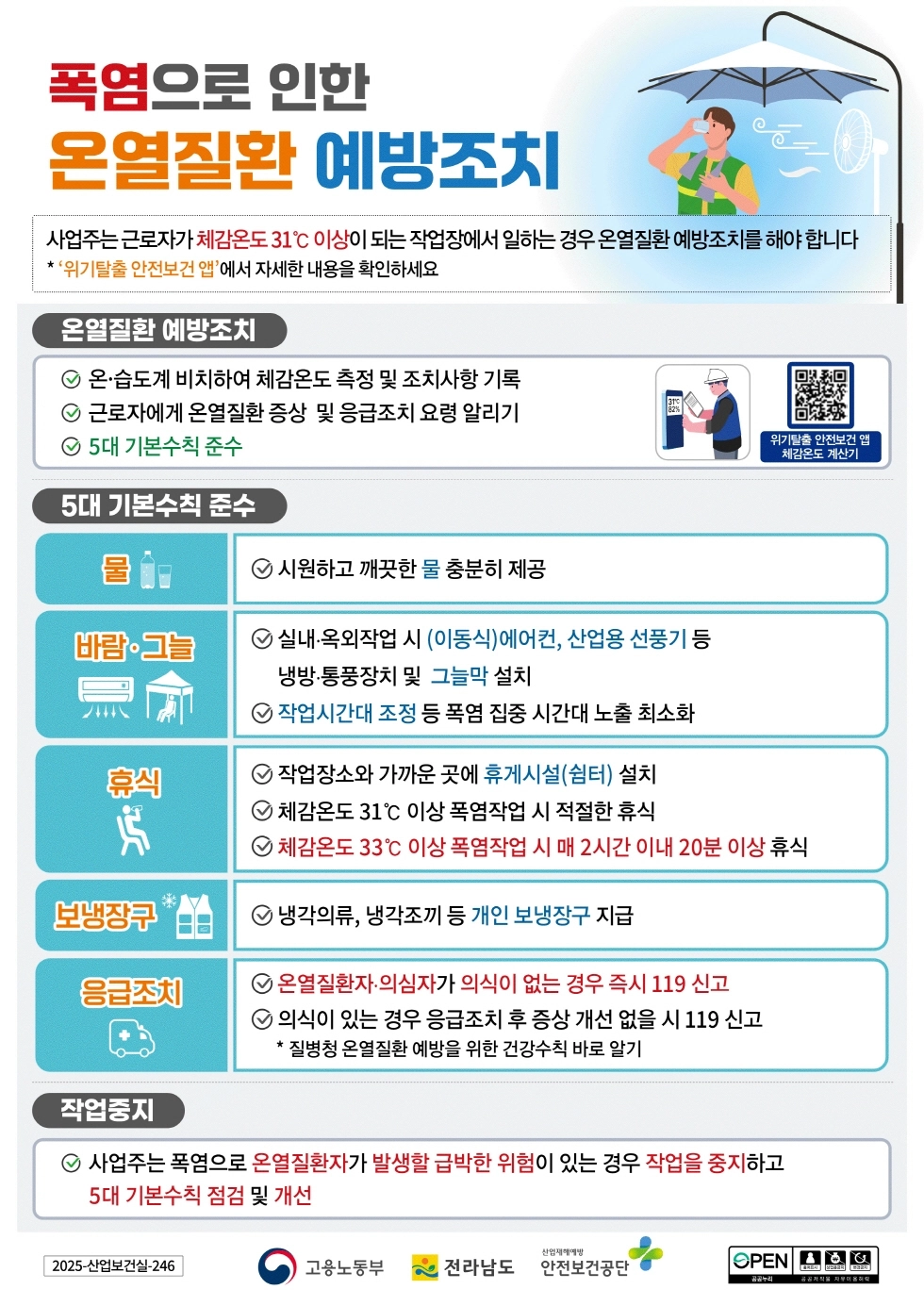 온열질환 예방조치 홍보물