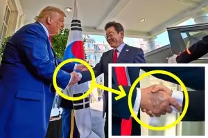 “굿투씨유” 李대통령 영접 트럼프 손에 ‘멍자국’이 또 (영상) [포착]