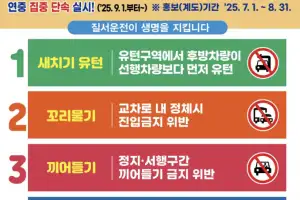경기남부경찰청, 꼬리물기 등 ‘5대 반칙 운전’ 집중 단속