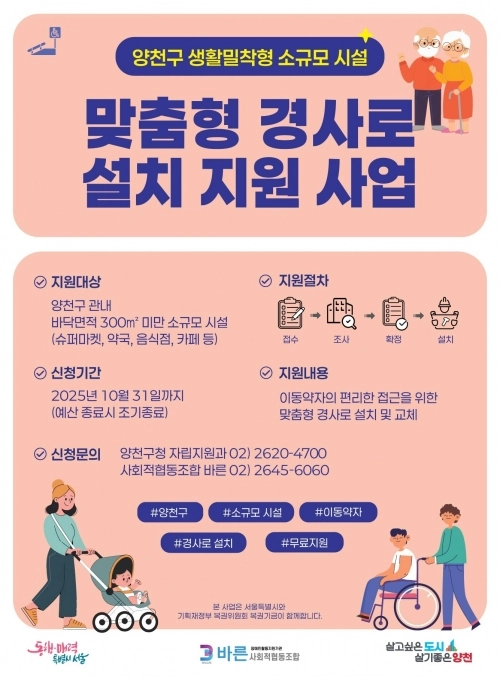 양천구 ‘생활밀착형 소규모시설’ 경사로 설치지원 안내문. 양천구 제공