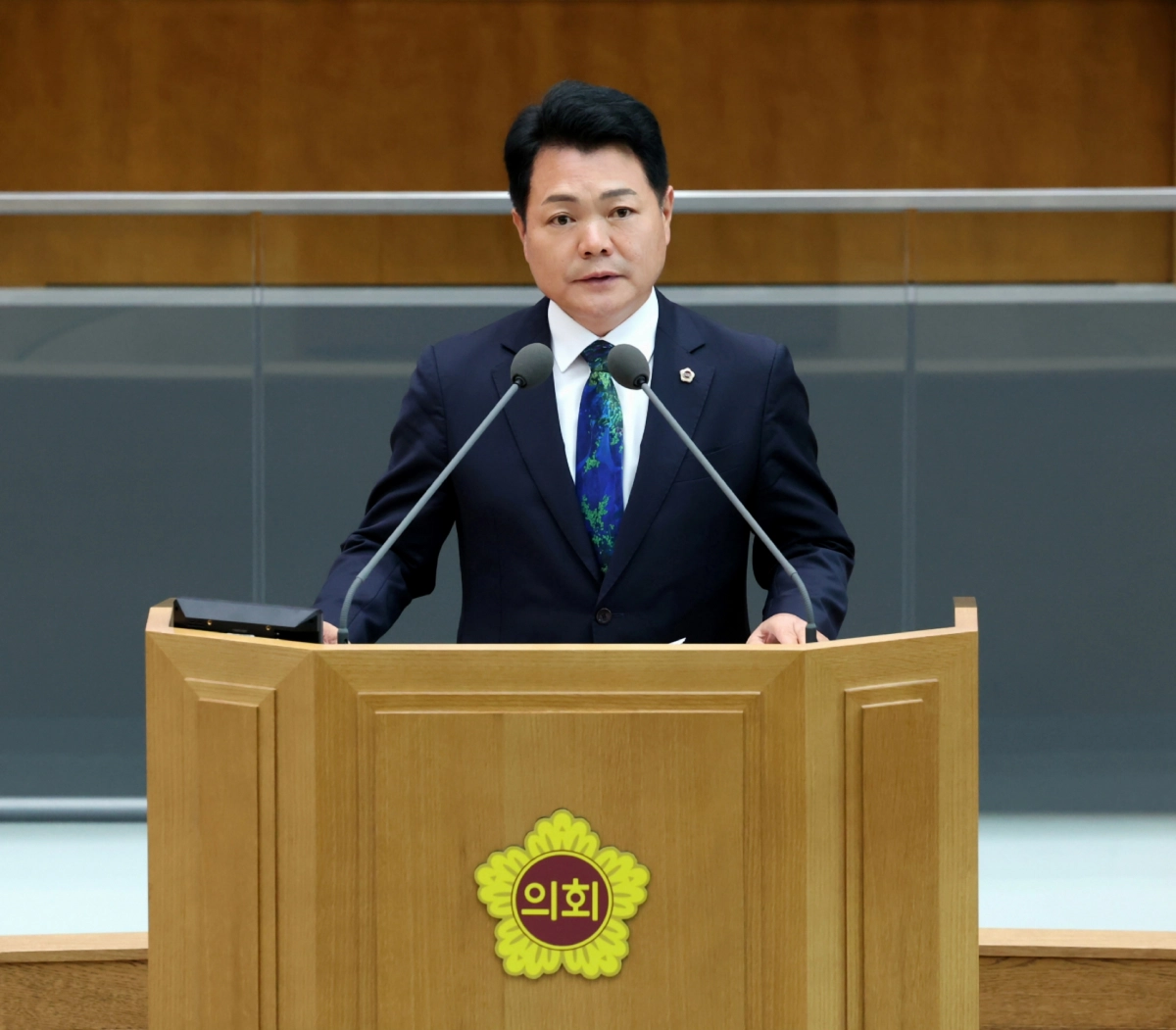 이인규 의원이 9월 5일 열린 제386회 임시회 제1차 본회의에서 5분 자유발언을 하고 있다. (사진=경기도의회)