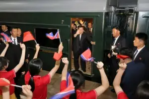 [포토] 김정은, 시진핑과 정상회담 후 귀국