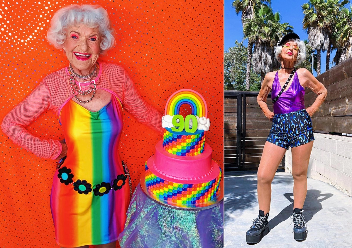 지난 4일(현지시간) 97세를 일기로 사망한 미국의 유명 인플루언서 배디 윙클의 90세 생일 무렵 모습. 배디 윙클 인스타그램 캡처