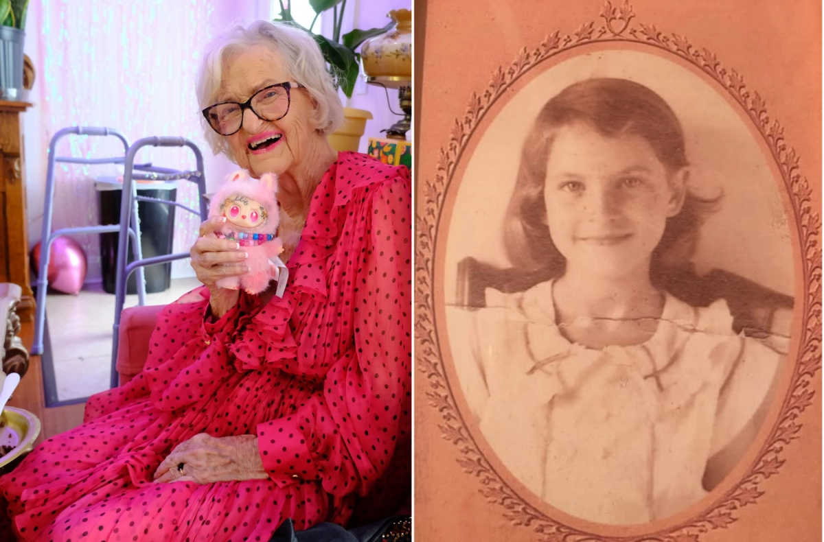 지난 4일(현지시간) 97세를 일기로 사망한 미국의 유명 인플루언서 배디 윙클이 지난 7월 올린 가장 최근 사진(왼쪽)과 그의 증손녀가 부고와 함께 올린 배디 윙클의 어릴 적 모습(오른쪽). 배디 윙클 인스타그램 캡처