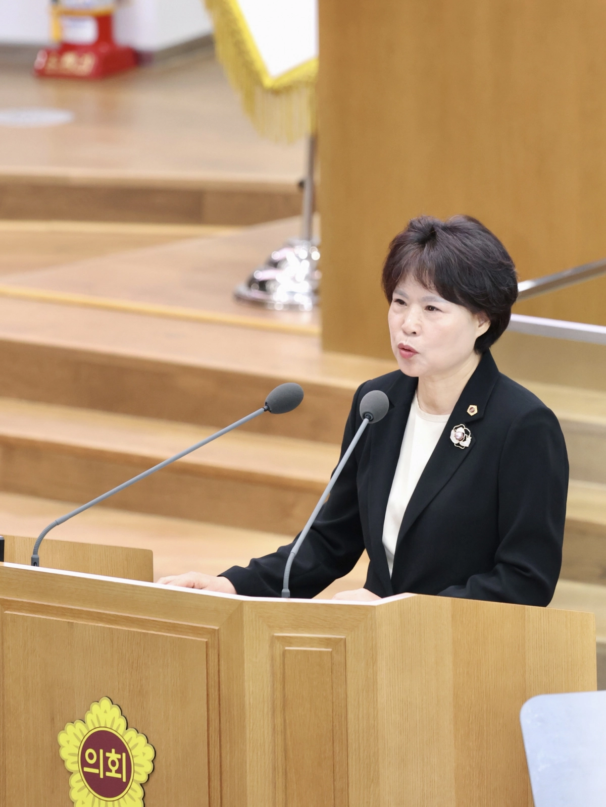 9월 8일 제386회 임시회 제2차 본회의에서 5분 자유발언 중인 건설교통위원회 서성란 의원. (사진=경기도의회)