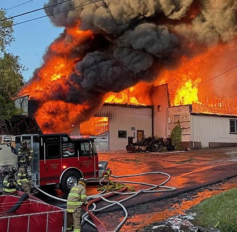 미국 뉴욕주 북부에 있는 소도시의 한 창고에서 유통기한이 지난 손 소독제가 대거 유출되면서 시냇물이 용암처럼 끓어오르는 등 큰 화재가 발생했던 것으로 전해졌다. 현지 소방당국 페이스북 캡처