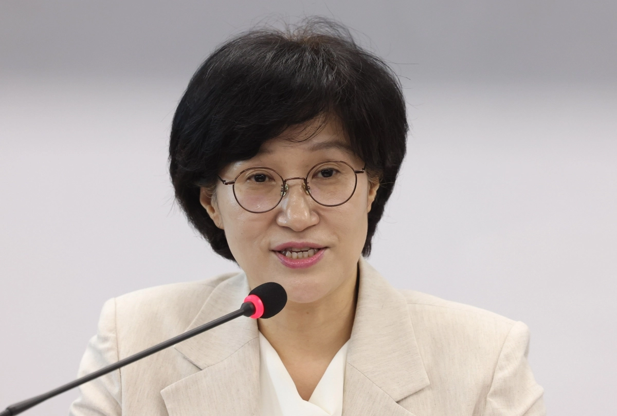 원민경 여성가족부 장관이 10일 오후 서울 종로구 정부서울청사에서 열린 취임식에서 취임사를 하고 있다. 2025.9.10 뉴시스