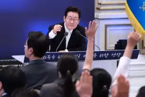 [포토] 이재명 대통령, 취임 100일 기자회견