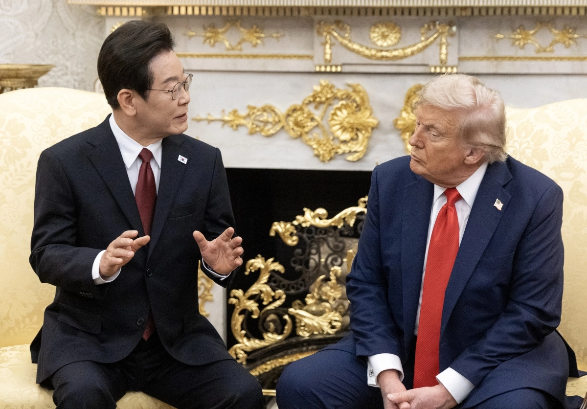 이재명 대통령과 도널드 트럼프 미국 대통령이 25일(현지시간) 미국 워싱턴DC 백악관에서 정상회담을 하고 있다. 2025.8.26 연합뉴스