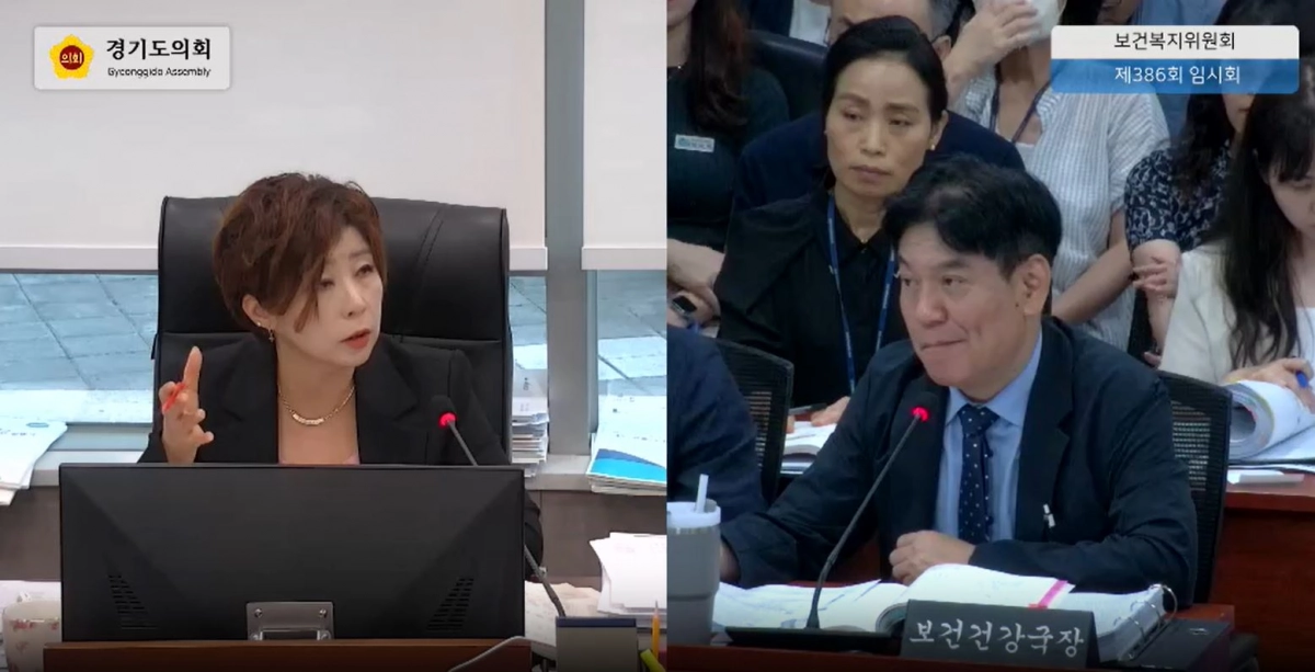 정경자 의원. 제386회 임시회 보건복지위원회에서 보건건강국 추가경정예산안 심사. 마약 예방·재활 예산 감액 문제와 급식관리지원센터 국비 축소에 따른 대책 마련 집중 질의. (사진=경기도의회)