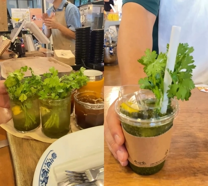 대전 중구 은행동 성심당 문화원에서 판매되는 ‘고수그린모히또’. 자료 : 성심당 문화원 인스타그램