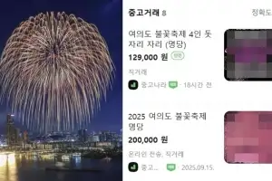 “불꽃축제 명당 베란다 55만원” 당근마켓 황당 매물…호텔은 1300만원도