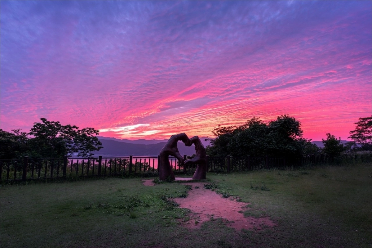 지심도에서 바라본 노을. 2025.9.19. 경남도 제공
