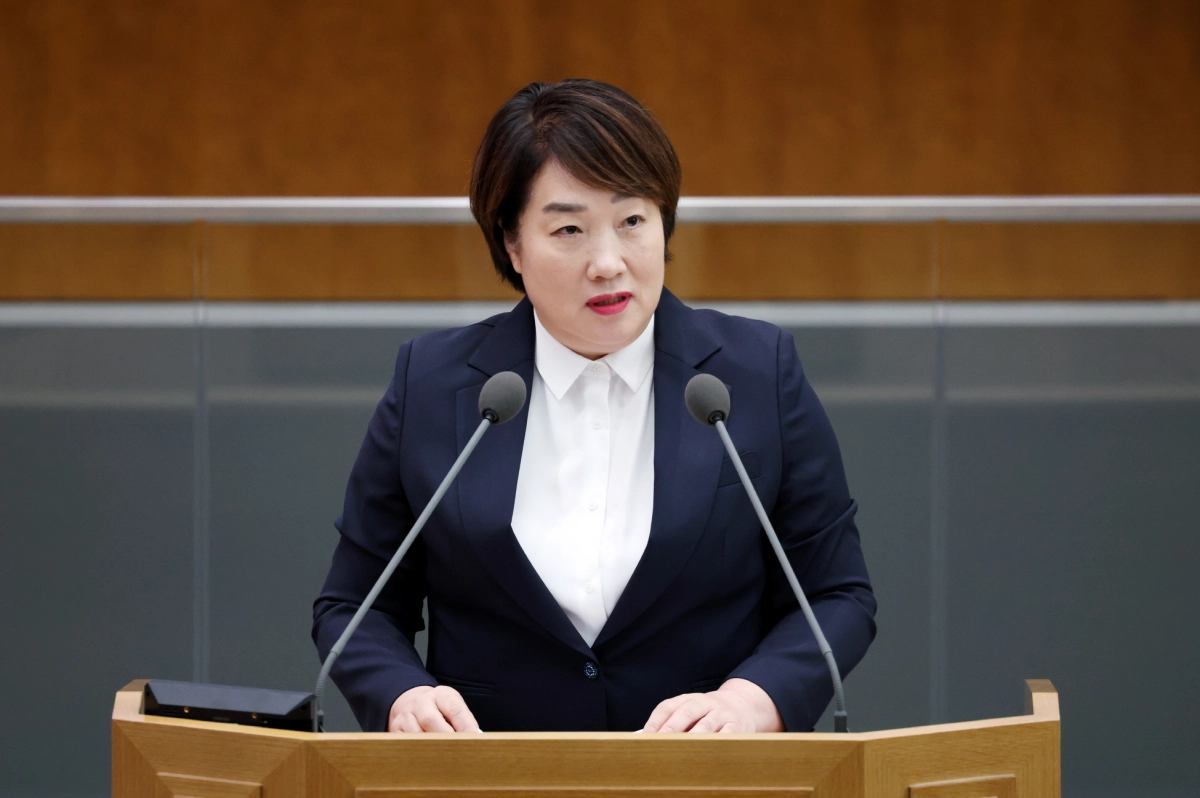 9월 19일 제386회 임시회 본회의에서 5분 자유발언을 하고 있는 지미연 의원. (사진=경기도의회)