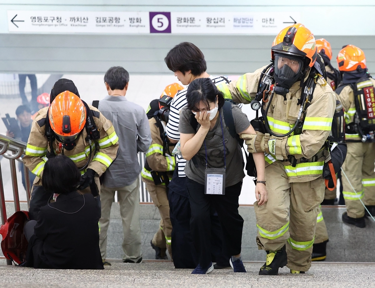 안전한국훈련 투입된 소방관들