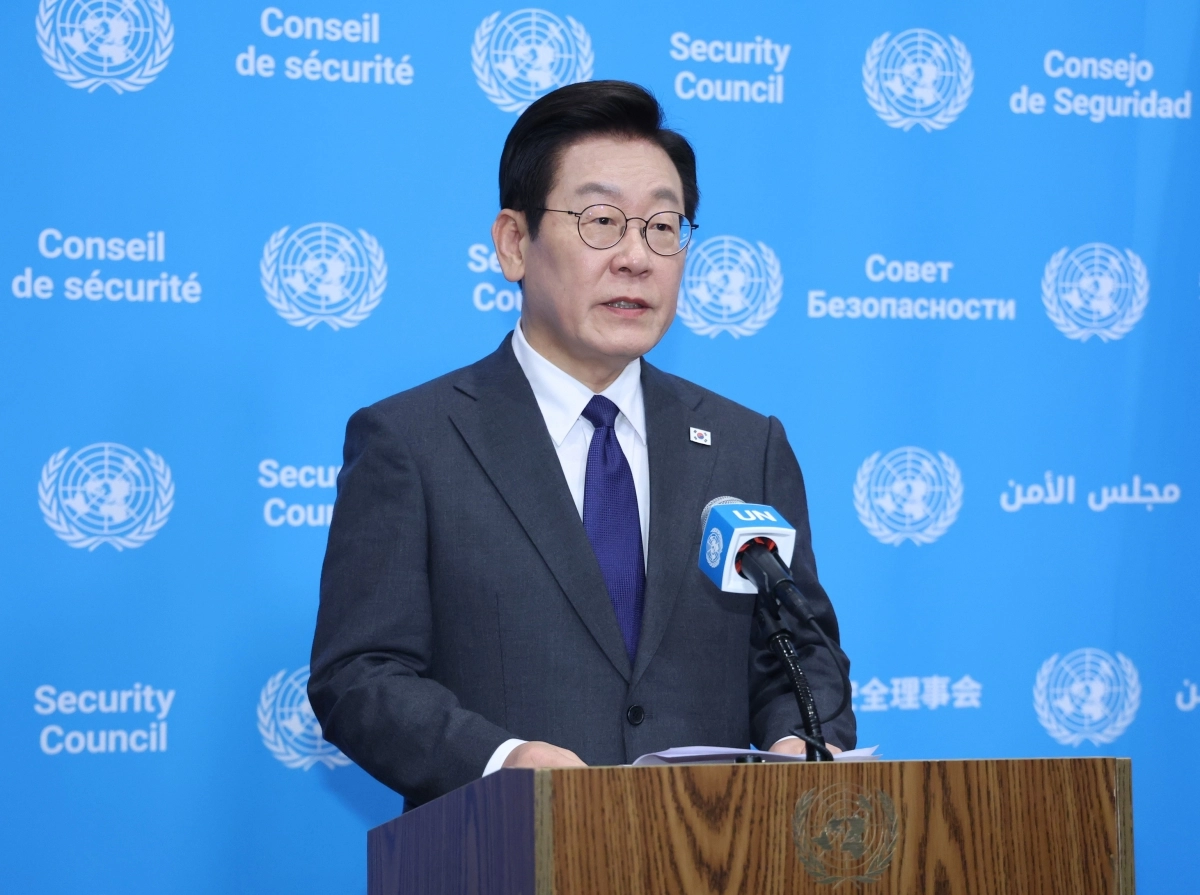 이재명 대통령, 유엔본부 브리핑