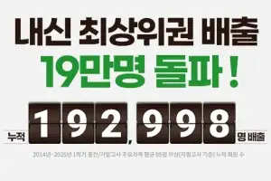 메가스터디교육 중등 인강 엠베스트, 내신 최상위권 회원 배출 19만 명 돌파
