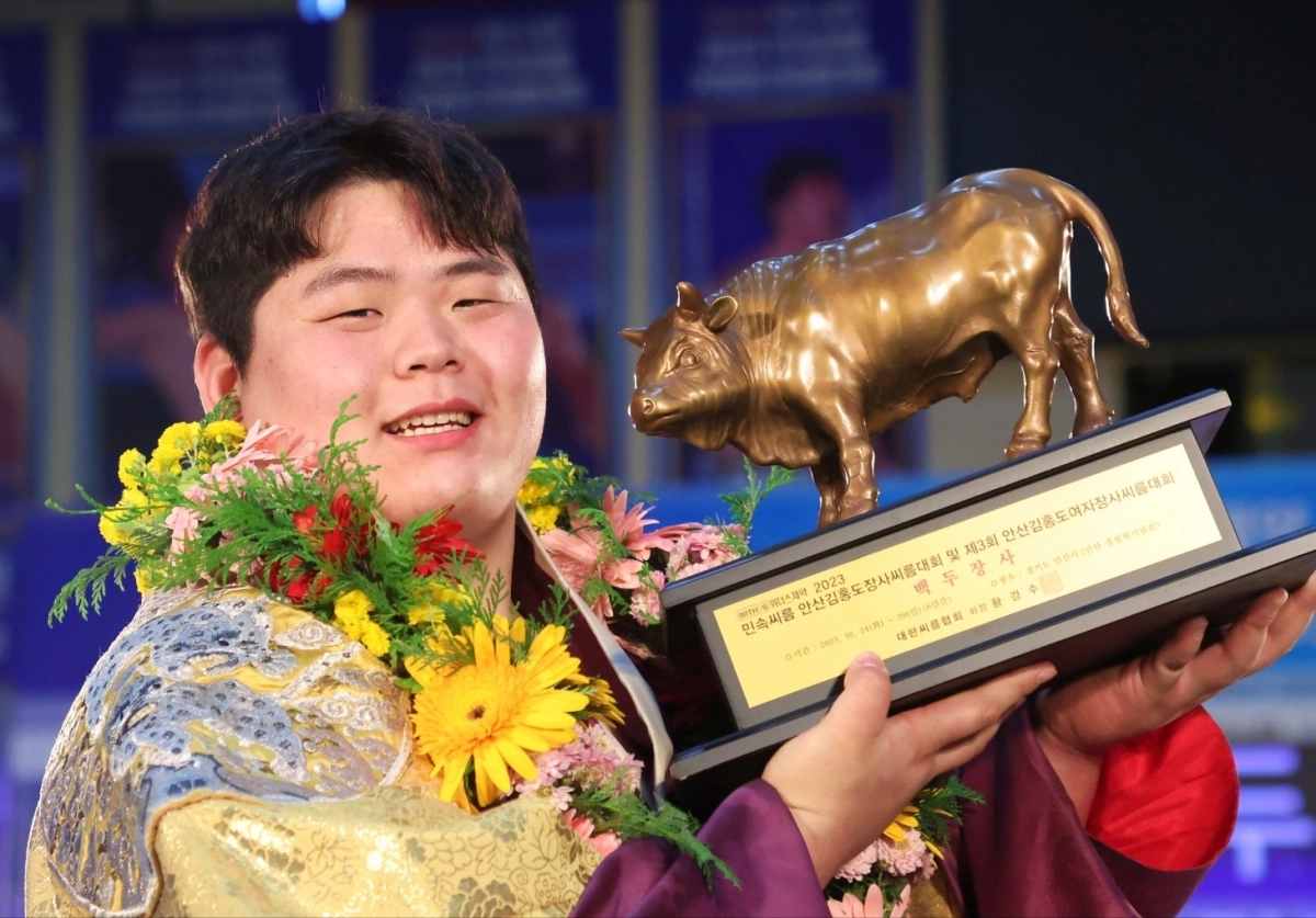 민속씨름 백두급 최강자 김민재. 대한씨름협회 제공