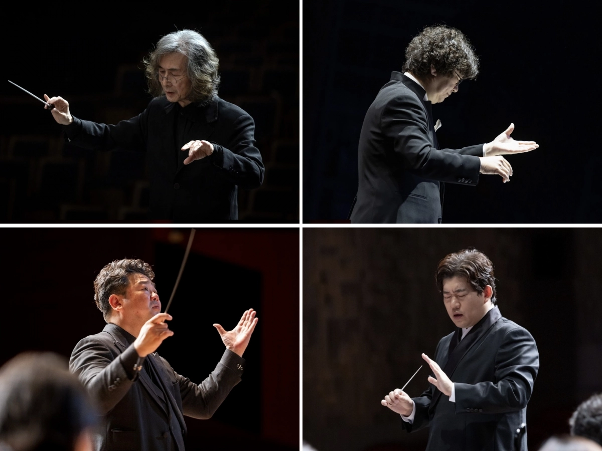 10월 15일부터 서울 세종문화회관 M씨어터에서 대한민국국악관현악축제가 열린다. 김성진(왼쪽 위부터 시계방향으로) 경기시나위오케스트라 지휘자가 개막 무대를 장식하고 권성택 국립국악원 창작악단 지휘자(17일), 김창환 강원특별자치도립국악관현악단 지휘자(19일), 심상욱 전주시립국악단 지휘자(18일)가 차례로 무대에 오른다. 세종문화회관 제공