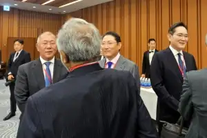 [포토] 재계 총수들, 도쿄 ‘한미일 경제대화’ 참석