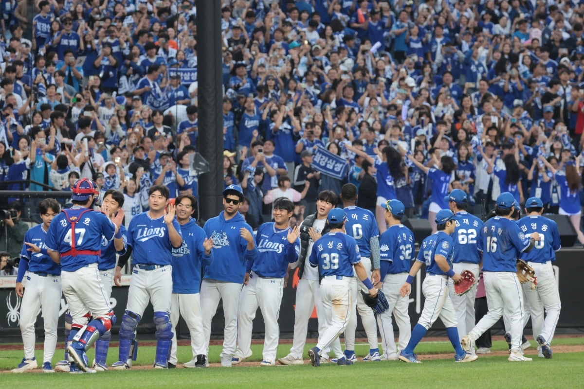 플레이오프 2차전 승리 거둔 삼성