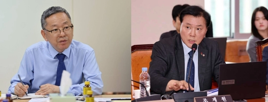 왼쪽부터 김문수(순천갑)·조계원(여수을) 국회의원.