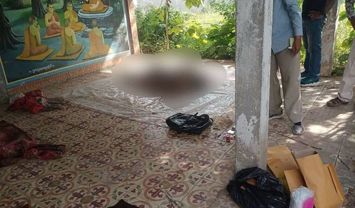 캄보디아 수도 프놈펜 외곽 당코르에서 발견된 동양인 시신의 모습. 당코르 경찰 제공